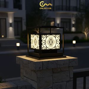 Lampe de poteau Black Gate Viet Nam CM Decor Extérieur/Mur/Villa/Jardin acier/inox 3500K (Blanc Chaud) AC 220V (± 10%) Encastré - Product Image 4