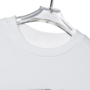 Camiseta Blanca Extra Grande para Hombre con Estampado Negro Dibujado a Mano, Manga Corta, Cuello Redondo, Estilo Urbano, Jersey de Algodón con Logotipo Estampado en la Parte Delantera - Product Image 3