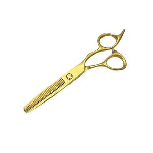 Ciseaux à cheveux professionnels Morje Surgical, finition dorée, acier inoxydable, pour droitiers, manche moyen, légers, 28 dents - Product Image 2