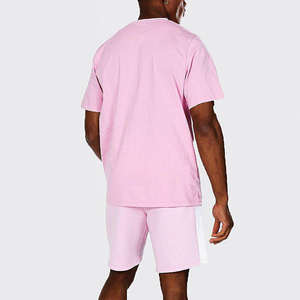 Conjunto de Camiseta y Pantalones Cortos para Hombre, 100% Algodón, Casual, Sólido, Ligero, Transpirable, Cuello Redondo, Logotipo Personalizado - Product Image 5