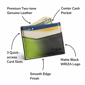 WRIZA Genuine Leather Compact 3 Inch <b>Card</b> <b>Holder</b> Sleek Minimalist Wallet Durable 30MM Thick <b>Slim</b> Design for Men and Women - Product Image 4