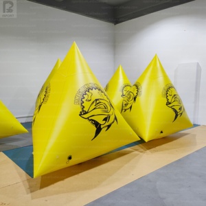 Boué<span class=keywords><strong>e</strong></span> triangulaire gonflable géante de 2 m avec texte personnalisé, boué<span class=keywords><strong>e</strong></span> lumineuse LED gonflable pour la publicité/les événements marins/l'affichage sur bateau - Product Image 4