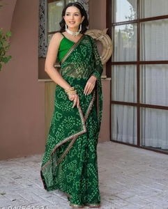 K V INTERNATIONAL Sari de Nailon y Rayón con Estampado Elegante para Mujer, Ropa Tradicional para Fiestas y Bodas, Blusa sin Coser de Secado Rápido para Otoño - Product Image 5