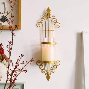 Iron Wall Candle Holders Decorative Wall Mounted Candle <b>Sconces</b> for Elegant Home Decor - Product Image 4