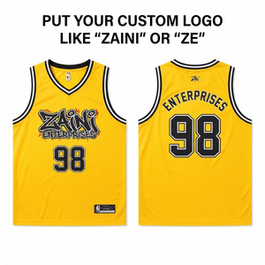 Camiseta de Baloncesto Premium, 220 GSM, Malla de Poliéster, Impresión por Sublimación Personalizada, Transpirable, Secado Rápido, Amarillo, Negro, Blanco, para Equipos - Product Image 1