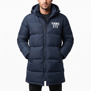 <b>Men's</b> <b>Long</b> Quilted Puffer Jacket Warm Hooded Zip Up Winter <b>Coat</b> Windproof Casual Padded Outerwear <b>for</b> <b>Men</b> Wholesale Fashion Styl - Product Image 5