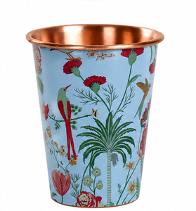 Vaso de Cobre Premium Hecho a Mano con Estampado Botánico de Aves, Vaso de Cobre Puro para Beber, Taza de Cobre Ayurvédica Tradicional, Diseño Floral - Product Image 4