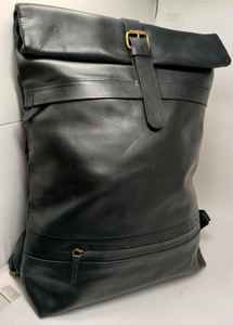 Genuine Leather Roll Top <b>Backpack</b> Mens Retro Hiking Bag Cowhide Travel Rucksack Waterproof Computer Pack LTBP-0071 - Product Image 4