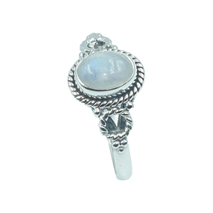 Natural Blue Moonstone <b>Ring</b> 925 Sterling <b>Silver</b> Handmade Vintage Rope Bezel <b>Statement</b> <b>Ring</b> for Women Boho Gemstone Jewelry her - Product Image 1