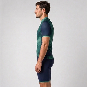 High Quality Light Weight <b>Cycling</b> Uniform Sets Plus Size Short Sleeves <b>Stand</b> Collar 100% Polyester Quick Dry Breathable All - Product Image 6