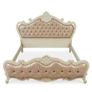 Modern Solid Mahogany Wood <b>Beds</b> Beautiful Carvings Stylish Designs Extendable Adjustable Height Eco-Friendly for Villas Hotels - Product Image 2
