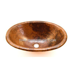 Hot Sale Different Sizes Oval Shape Wash <b>Basin</b> With Hammer Pattern Wholesale Top Quality Bronze Finished Copper Kitchen Sink - Product Image 6