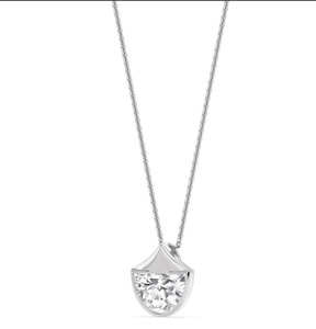 Colgante Minimalista con Diamante Cultivado en Laboratorio de Corte Media Luna de 2.00 ct, Biselado, en Oro Rosa de 9K - Product Image 6