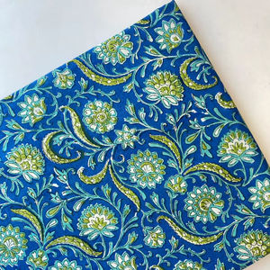 Tissu imprimé à la main en coton 100% naturel, imprimé au bloc indien de Jaipur, pour robes, sacs et rideaux pour femmes - Product Image 1