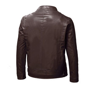 Veste de moto pour homme en cuir PU, veste en cuir véritable de haute qualité, épaisse et tendance pour l'hiver, fabrication de qualité supérieure - Product Image 5
