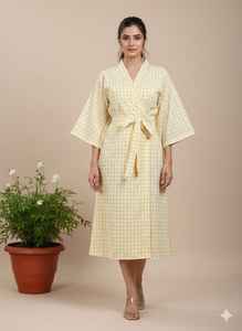 Nuevo Estilo de Kaftán de Algodón con Estampado Floral Multicolor, Vestido Midi Vintage Hecho a Mano para Mujer, Kaftán Largo de Algodón para la Noche - Product Image 4