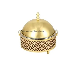 Servidor de comida de Metal dorado de diseño árabe moderno, olla caliente y calentador de alimentos, olla para servir, olla para utensilios de cocina, olla caliente de Metal para Cocina - Product Image 6