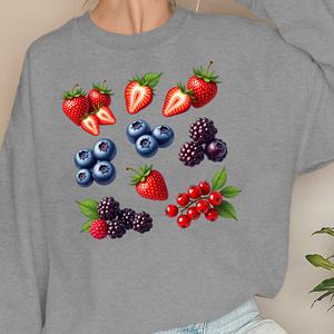 Fraises Sweatshirts pour femmes à motif de baies aux couleurs vives - Product Image 3