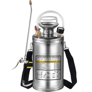 1.5-Gallon Stainless Steel Hand Pump <b>Sprayer</b> with Pressure Gauge 16\" Wand Handle and 3.3FT Reinforced Hose Set of <b>Sprayers</b> - Product Image 6