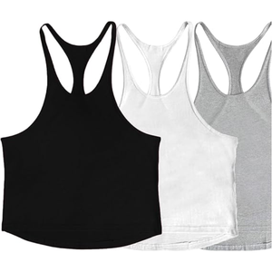 Men’s <b>Stringer</b> Tank Top, Y-Back Muscle Gym <b>Vest</b>, Sleeveless Bodybuilding Workout T-Shirt for Fitness Training and Athletic Wear - Product Image 1