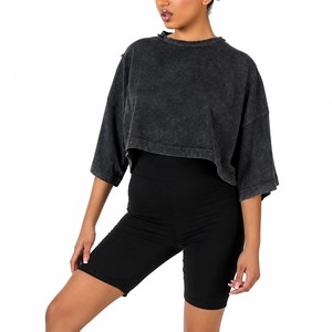 Camiseta Corta Informal para Mujer, Estilo Moderno, Ropa de Uso Diario, Camiseta Corta de Algodón Suave, Ropa Premium para Mujer, Camisetas Cortas - Product Image 1