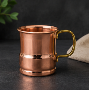 Mug en cuivre avec poignée, style vintage, finition polie, tasse en métal, vaisselle pour la maison, écologique, artisanal, barware traditionnel, cadeau - Product Image 4