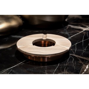 Cendrier de bureau rond en pierre et métal, design moderne et luxueux pour usage domestique - Product Image 2