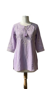 Nouvelle Tendance : Haut Traditionnel Indien Élégant pour Femme, Longueur Standard, en Coton avec Broderie Fine, Anti-humidité et Séchage Rapide, Protection Solaire - Product Image 4