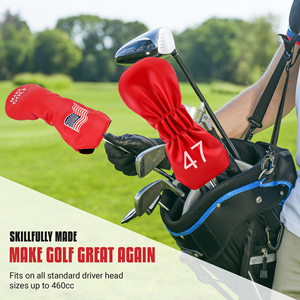 Housse de protection pour tête de club de golf, design facile à enfiler, en cuir PU véritable, doublure intérieure rembourrée et douce, protection extensible pour le cou, style Headcovers - Product Image 4