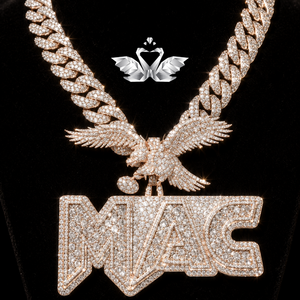 Pendentif personnalisé avec le nom d'un aigle, argent sterling 925, moissanite VVS, bijoux hip hop - Product Image 3