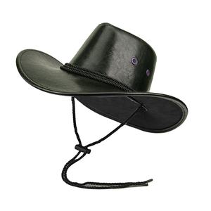 Chapeaux de cowboy en cuir ajustables avec logo personnalisé, style chapeau de cowboy, pour l'équitation, pour hommes - Product Image 1