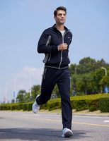 Conjunto Deportivo Transpirable Personalizado para Hombre, Pantalón Largo y Chaqueta con Media Cremallera, Color Sólido, 100% Algodón, Corte Regular, Bolsillos Laterales, Invierno