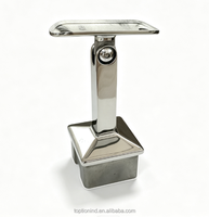 Support de main courante carré en satiné miroir, connecteurs de tube carré en acier inoxydable, angle de fixation réglable pour tube de 40x40mm