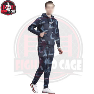 Trajes Deportivos Personalizados OEM ODM para Hombre, Cómodos, Casuales, con Estampado de Hojas, con Capucha, Manga Larga, Color Azul Marino, Precio al por Mayor - Product Image 2