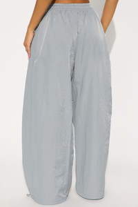 Mens Nylon Wide Leg <b>Drawstring</b> Parachute Pants Casual Loose Fit Streetwear <b>Trousers</b> men's pants - Product Image 2