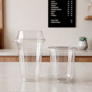 Quang Quan Transparent Disposable 12oz to 24oz <b>Plastic</b> <b>Cups</b> Single Wall PP for Hot/Cold Beverages Like Milk Tea Juice Coffee - Product Image 1