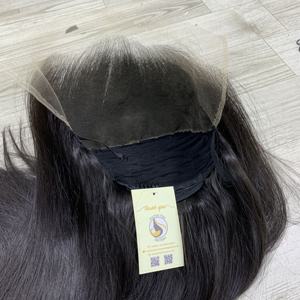 Perruques en cheveux humains vietnamiens naturels lisses noirs personnalisées, perruques en dentelle suisse droite 5x5 HD, perruques en cheveux humains du Vietnam - Product Image 2