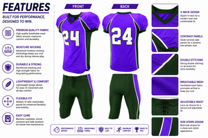 Customized Breathable American Football Uniform Set Unisex 100% Polyester Sublimation Short Sleeve Custom Logo OEM - Product Image 5