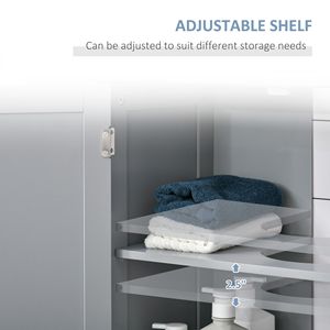 Mobili da Bagno Classici Grigi a Forma di U con Lavabo Integrato, Ripiano Interno Regolabile per Uso in Camera da Letto, Hotel, Ospedale - Product Image 6