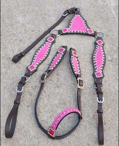 Ensemble de têtière et de collier de poitrine en cuir pour l'équitation occidentale, rênes incluses, qualité supérieure, durable et confortable, pour l'équitation - Product Image 3