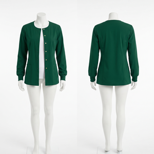 Chaqueta Médica Unisex 240g de Poliéster Spandex Premium Azul Claro con Paneles Delanteros y Traseros, Etiqueta Tejida en Relieve, Capucha, Impermeable y Anti-UV - Product Image 4