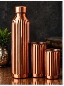 Artisan handcrafted Copper Water <b>Bottle</b> and Cups Set Portable Handmade <b>Flask</b> Gift Box for Business Gifts - Product Image 5