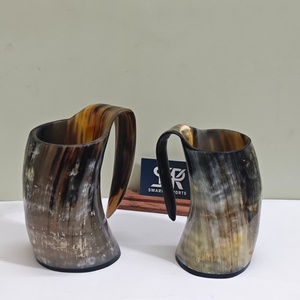 Mug à boire en corne de buffle, fait main, écologique, de qualité alimentaire, design classique, pour la bière et le vin, cadeau pour les fêtes - Product Image 2
