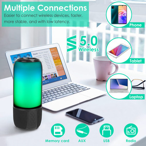 Altoparlante Wireless portatile con suono Stereo ad alto volume e 6 luci che cambiano colore per altoparlanti da casa all'aperto e da viaggio - Product Image 1