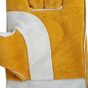 Hockey Palm Cowhide Split Leather Welding <b>Gloves</b> Flame Retardant Heavy Duty Firefighting Construction Barbeque <b>Gloves</b> - Product Image 6