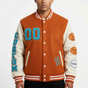 Custom High Quality Patch Logo Casual Varsity <b>Jacket</b> Breathable Hip Hop Streetwear <b>Lightweight</b> Bomber <b>Jacket</b> - Product Image 1