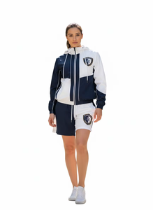 Conjunto Deportivo para Hombre, Chaqueta Ligera de Nailon y Pantalones Cortos, Diseño Color Block, Cortavientos, Estilo Casual para Exteriores - Product Image 4