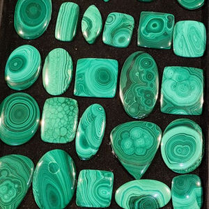 Lot de cabochons en malachite naturelle, vente en gros de pierres précieuses en malachite pour la création - Product Image 1