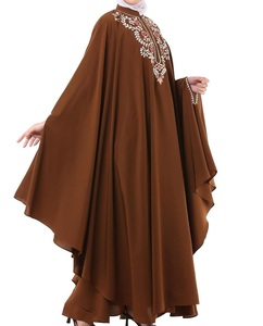 Hot Sale New Model Wholesale Open Front Long Abaya Muslim Clothing <b>Flare</b> Batwing Sleeves Women Traditional Abaya Ladies Abayas - Product Image 1