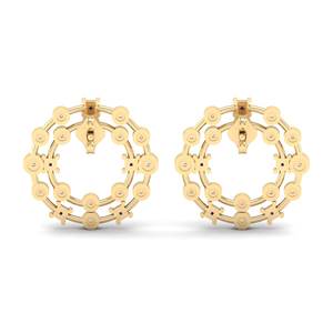 Boucles d'oreilles créoles REYES en saphir bleu, or 14 carats et moissanite, style vintage et tendance, bijoux de mariage, cadeaux - Prix direct usine - Product Image 4